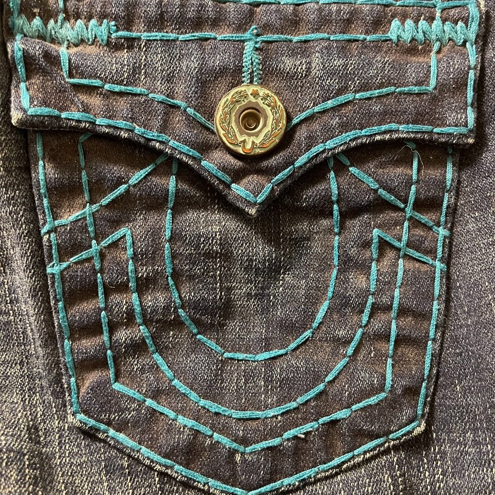 True Religion Joey Aqua / Turquoise Super T Size 29